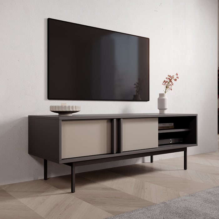 Meubella - Antigo - TV-Meubel - Beige|Antraciet - 123 cm