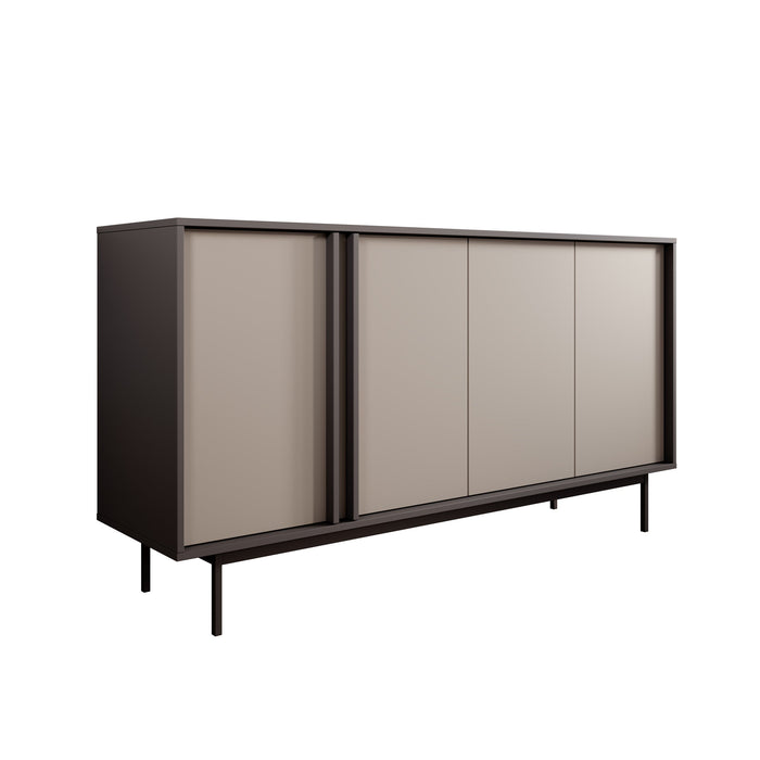 Meubella - Antigo - Dressoir - Beige|Antraciet - 163x43x87 cm
