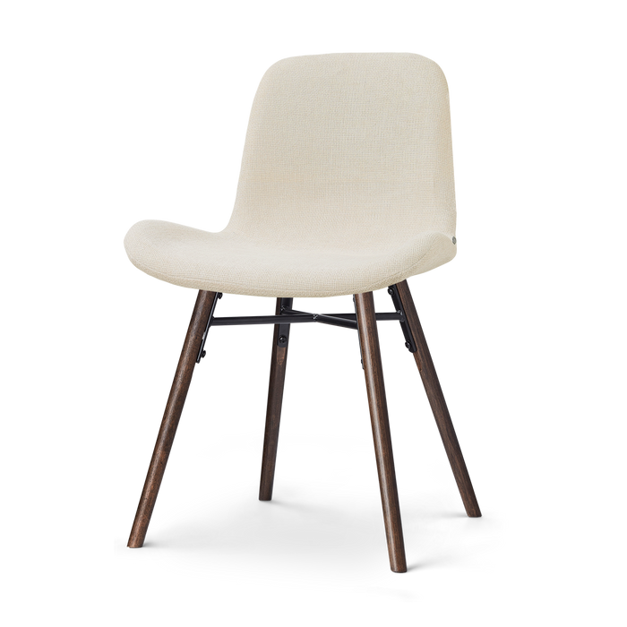 Nolon Nena-Fé eetkamerstoel cottonbeige - walnoot houten onderstel