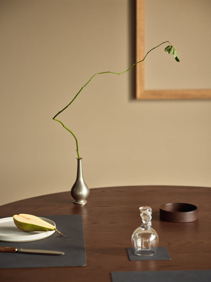 LIND DNA Placemats Nupo - Leer - Anthracite - 45 x 35 cm - 2 Stuks