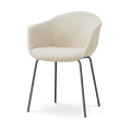 Nolon Nora-Otis Eetkamerstoel Cotton Beige - met Armleuning - Zwart