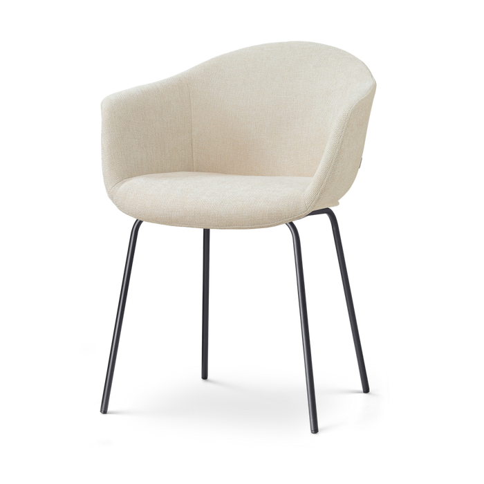 Nolon Nora-Otis Eetkamerstoel Cotton Beige - met Armleuning - Zwart