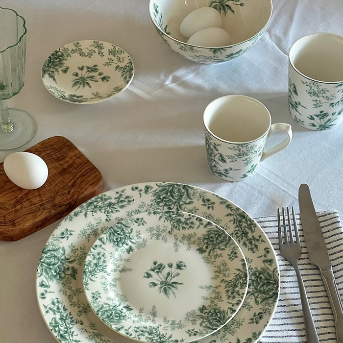 Kom 13 cm Bloemen groen