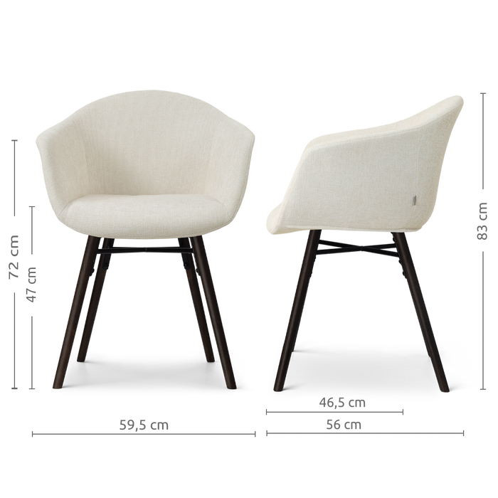 Nolon Nena-Otis Eetkamerstoel Cotton Beige - Zwarte Houten Poten