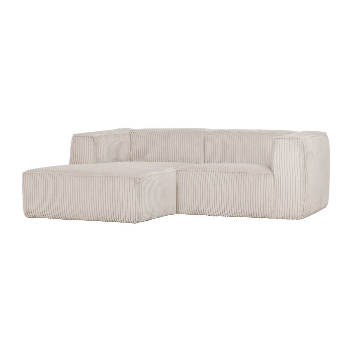 WOOOD Bean Chaise Longue Bank Links - Ribstof - Naturel - 73x254x178