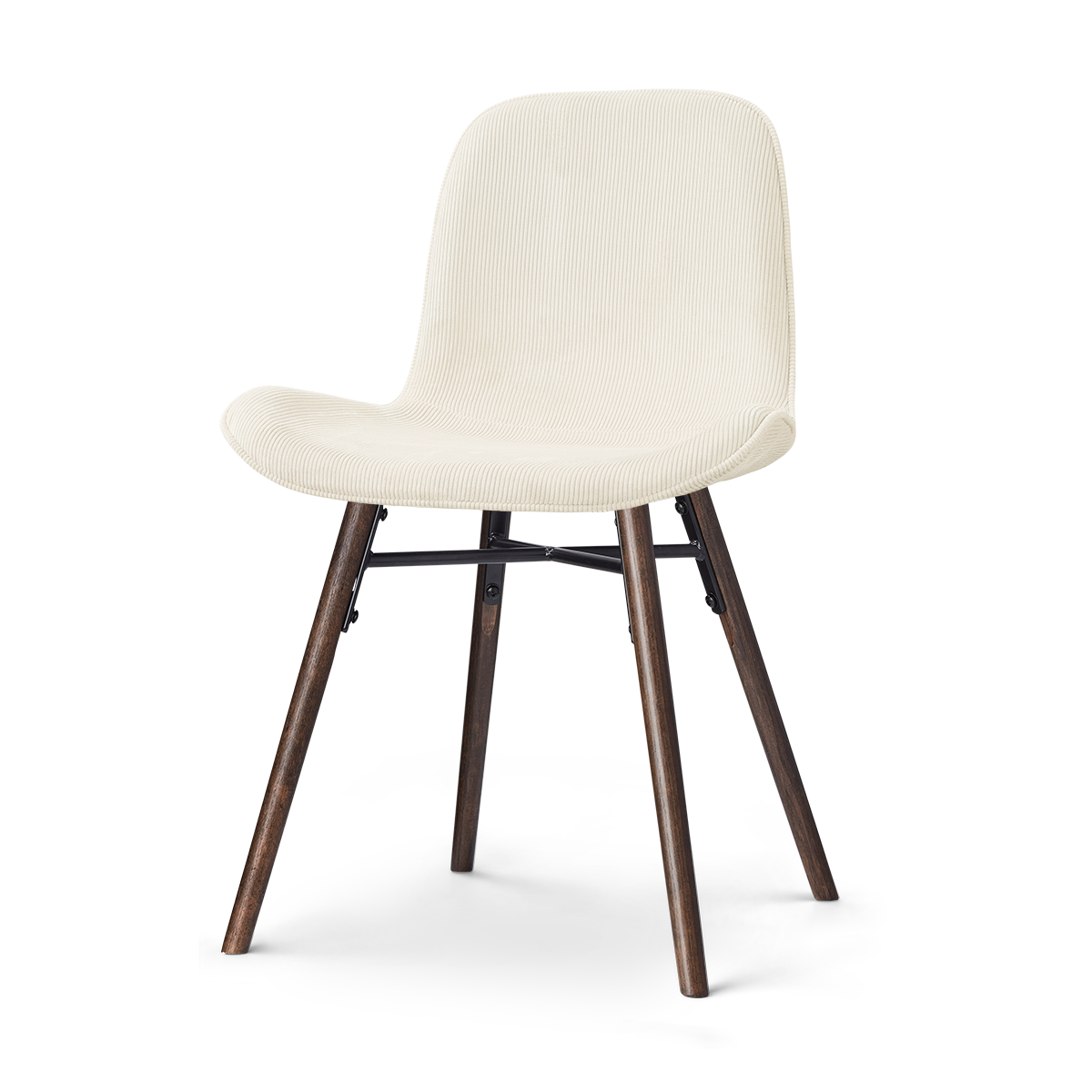 Nolon Nena-Fé Eetkamerstoel Rib Beige - Walnoot Houten Onderstel