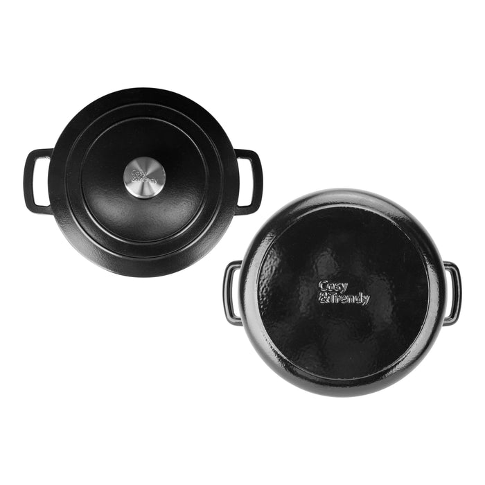 Cosy & Trendy Braadpan Fontestic Gietijzer Black Ø 28 cm | 8 Liter - Geëmailleerd