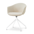 Nolon Nola-Otis Eetkamerstoel Cotton Beige - Draaibaar Wit Onderstel