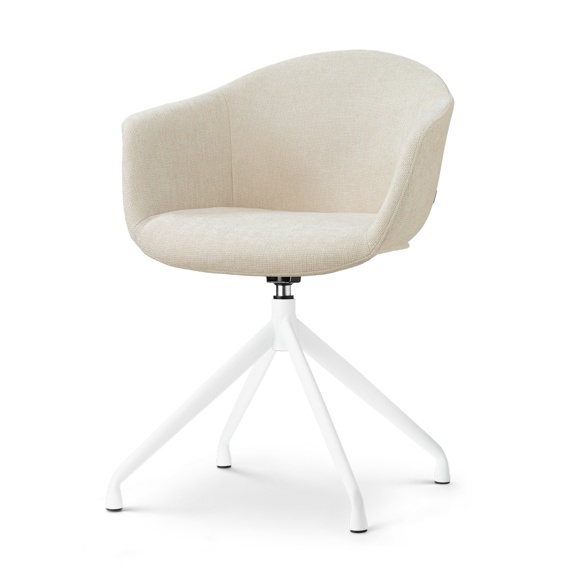 Nolon Nola-Otis Eetkamerstoel Cotton Beige - Draaibaar Wit Onderstel