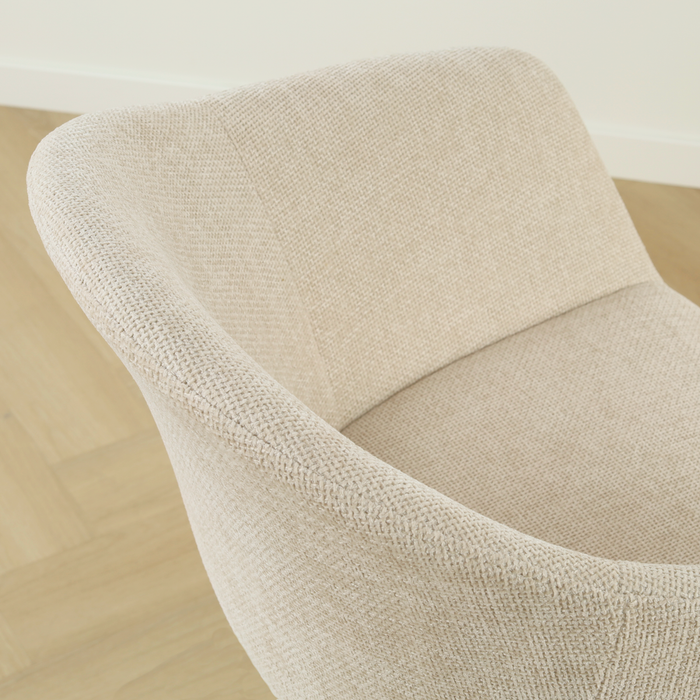 Nolon Nino-Otis Barkruk Cotton Beige - met Armleuning - Zwart - 75 cm