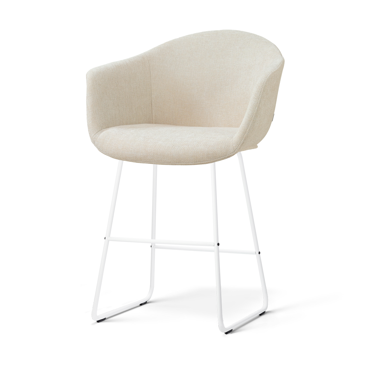 Nolon Nino-Otis Barkruk Cottonbeige - Wit Onderstel - 65 Cm