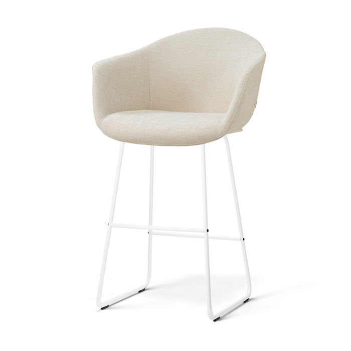 Nolon Nino-Otis Barkruk Cotton Beige - met Armleuning - Wit - 75 cm