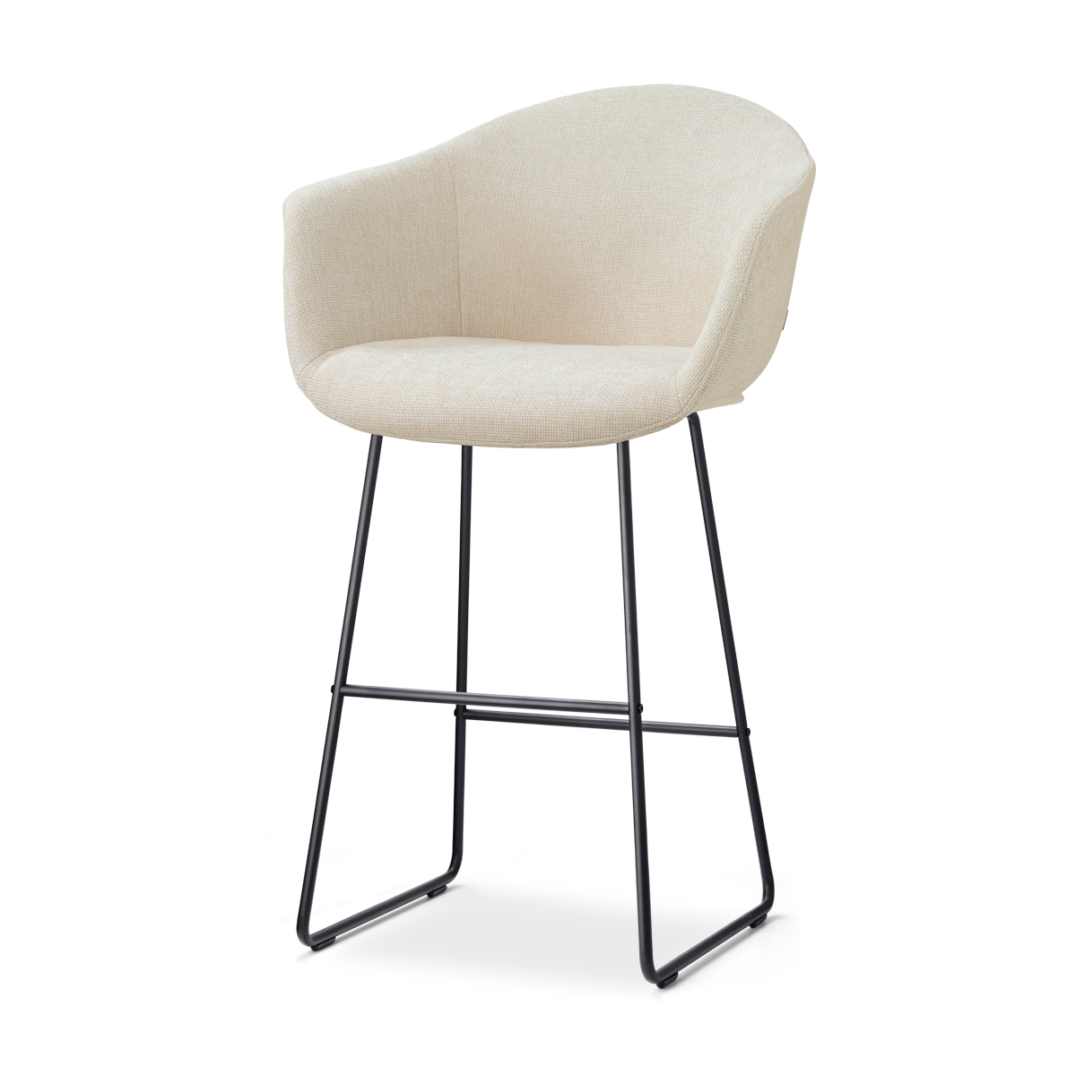 Nolon Nino-Otis Barkruk Cotton Beige - met Armleuning - Zwart - 75 cm