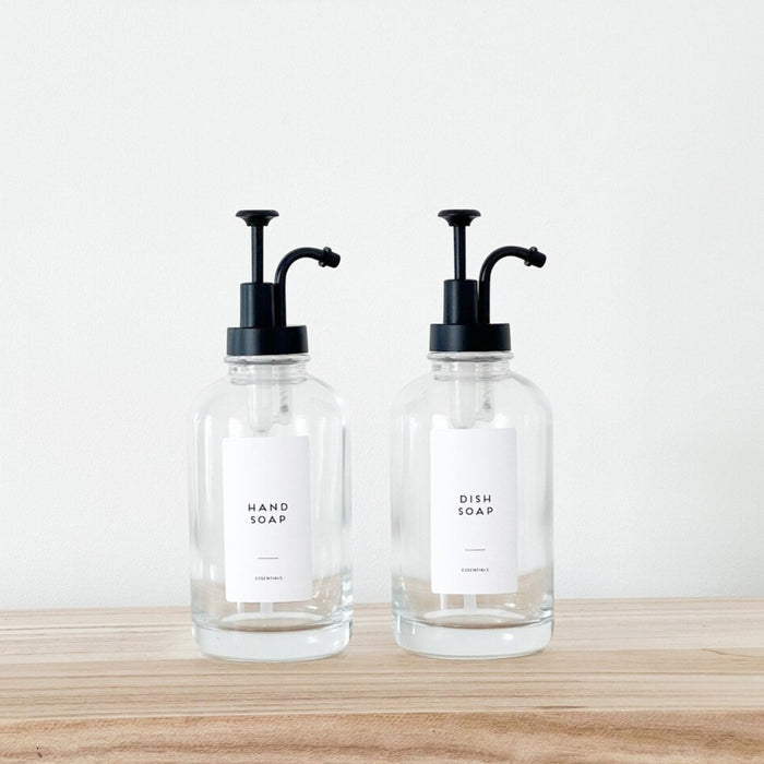 XIVADA Koffiesiroop dispenser - 500 ML - Glas - Zwart - Set van 2