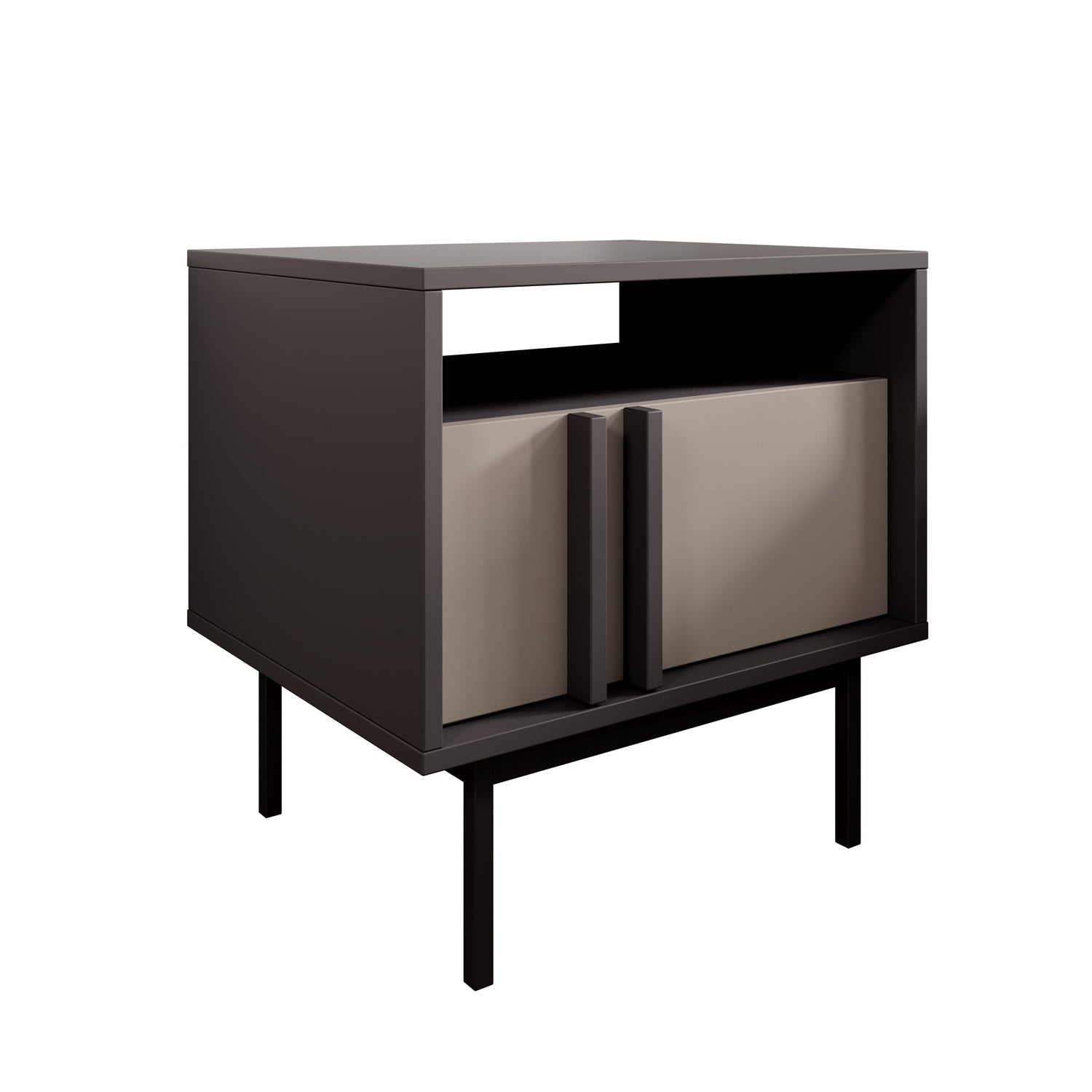 Meubella - Antigo - Nachtkastje - Beige|Antraciet