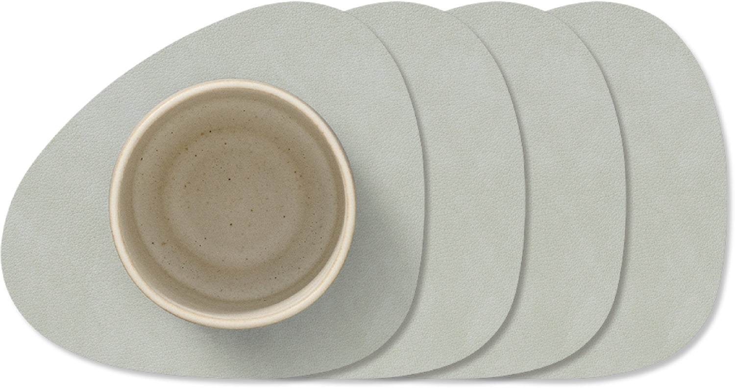 LIND DNA Onderzetters Nupo - Leer - Metallic - 13 x 11 cm - 4 Stuks