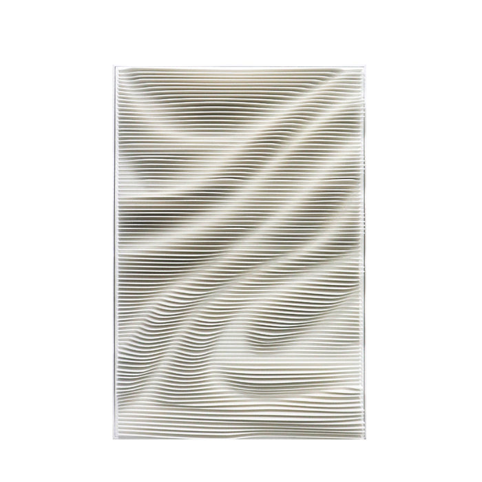 PTMD Aleishia White Rect Mdf Wallpanel Wavy Design