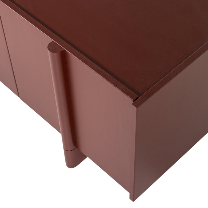WOOOD x fonQ Basu Tv-meubel Grenenhout B 200 cm - Bordeauxrood