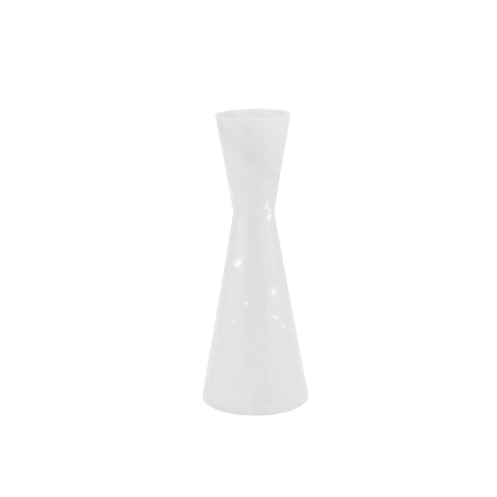 PTMD Corena White Glass Vase Solid Black Double Cone S