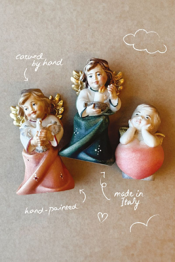 Sissy-Boy Donkerblauwe houten kerstengel