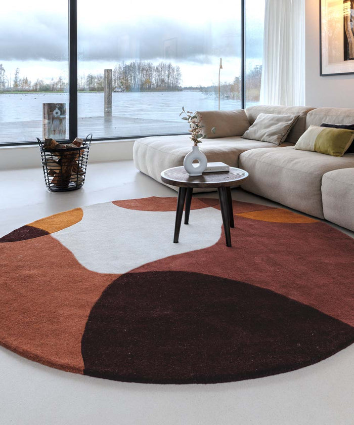 Nordic Weavers Rond wollen vloerkleed - Dune terracotta - 200 cm