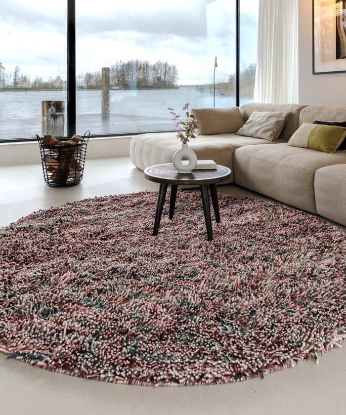 Nordic Weavers Rond wollen vloerkleed - Aurelia paars - 200 cm