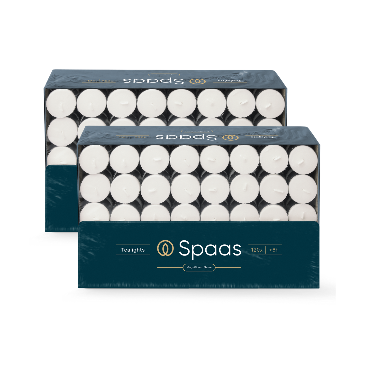 Spaas Theelichten Kaarsen Grootverpakking - Wit - circa 6u - 240 stuks