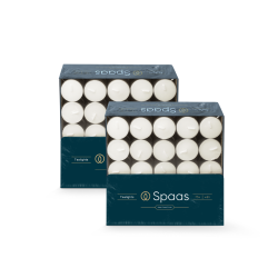 Spaas Theelichten - Wit - 8 uur brandtijd - Grootverpakking 150 stuks