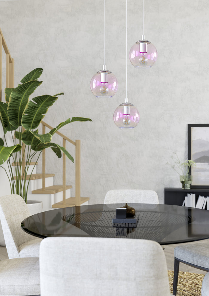 EGLO Ariscani 2 Hanglamp - E27 - Ø 42,5 cm - gekleurd glas - Chroom