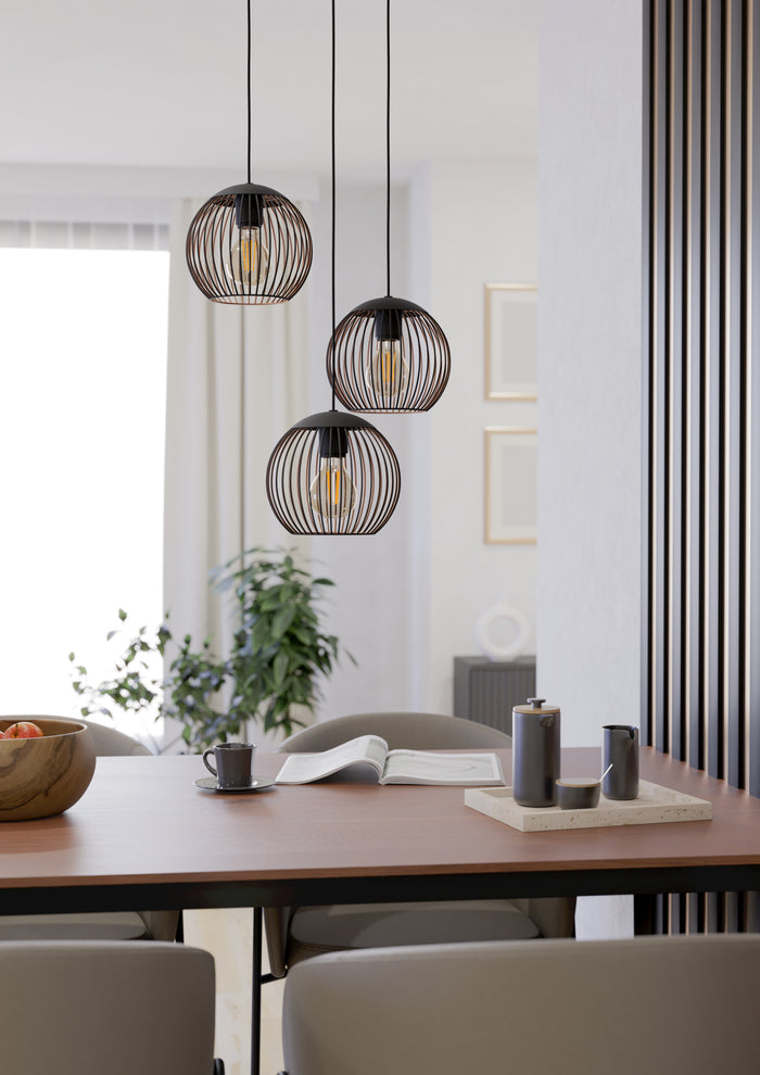 EGLO Almanzora Hanglamp - E27 - Ø 46.5 cm - Staal - Zwart|Koper