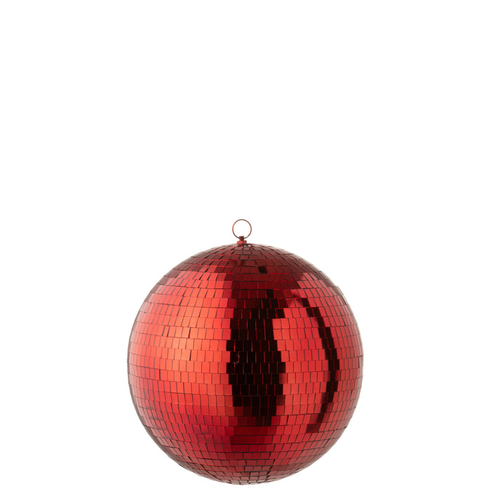 J-Line decoratie Discobal Spiegel - kunststof -  rood - medi
