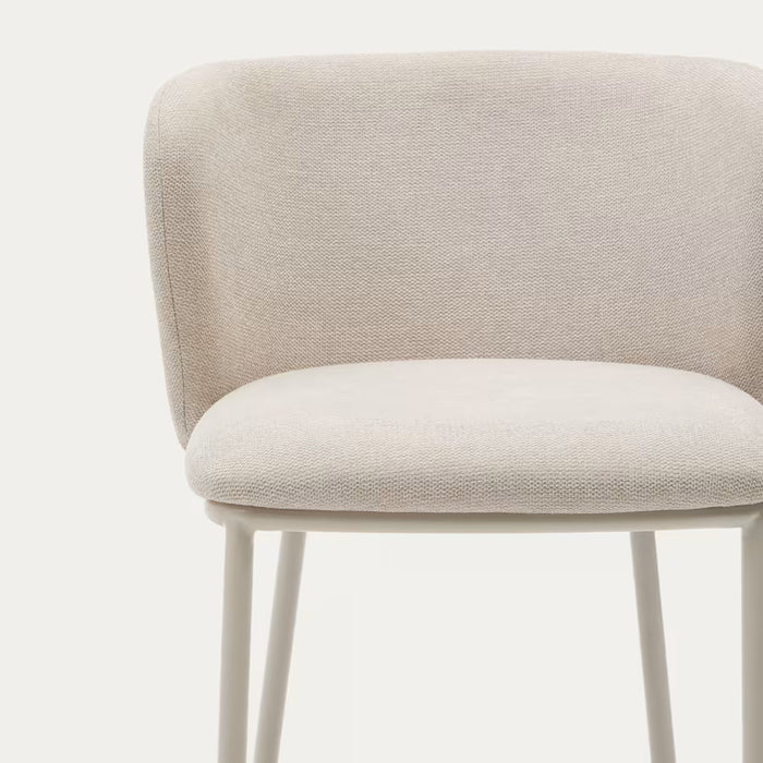 Kave Home Ciselia Barkruk - H 75 cm - Beige / Beige