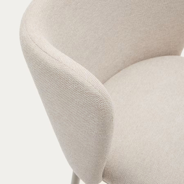 Kave Home Ciselia Barkruk - H 75 cm - Beige / Beige