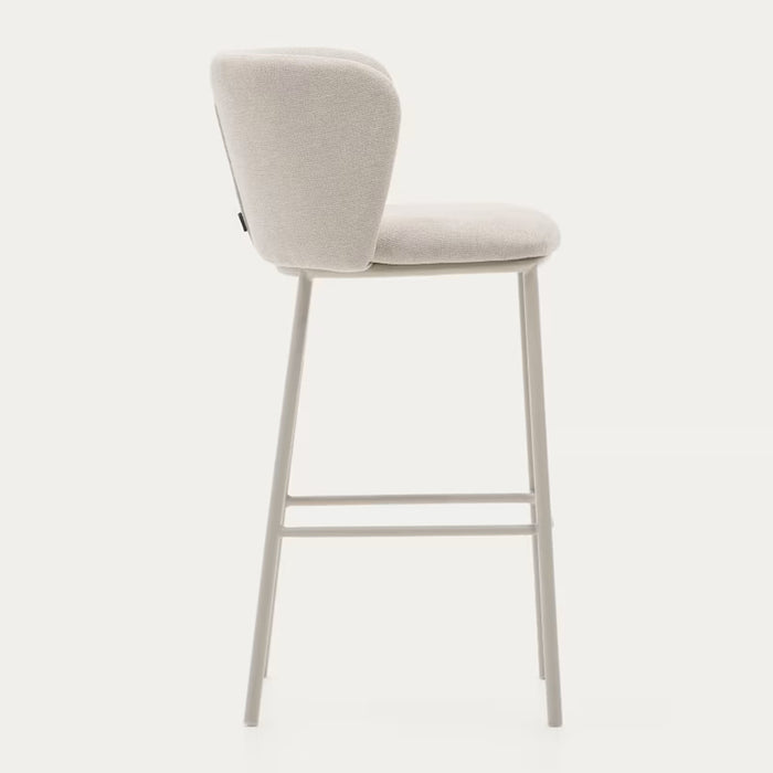 Kave Home Ciselia Barkruk - H 75 cm - Beige / Beige