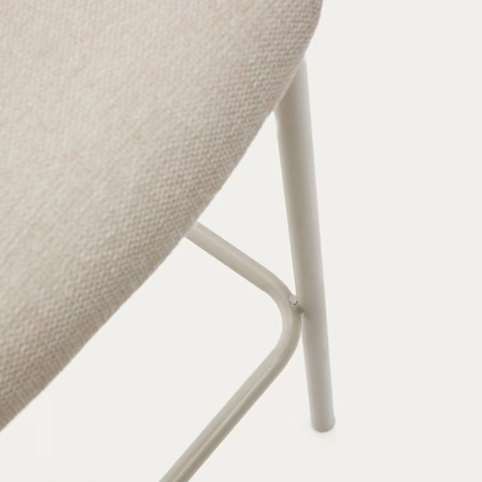 Kave Home Ciselia Barkruk - H 75 cm - Beige / Beige