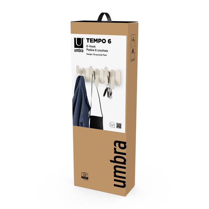 Umbra Tempo Wandkapstok 6 Haken - Zand