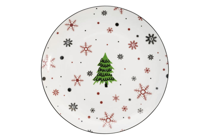 Cookinglife Kerstservies - Porselein - Rood 18-delig | 6 personen