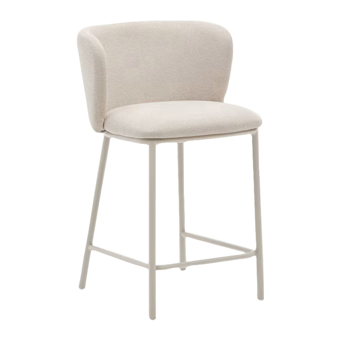 Kave Home Ciselia Barkruk - H 65 cm - Beige / Beige