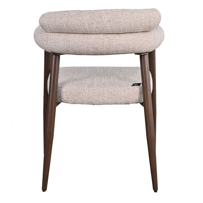 DÉJA Living - Eetkamerstoel Beige|Walnoot Stof - Lidingö - Set van 2