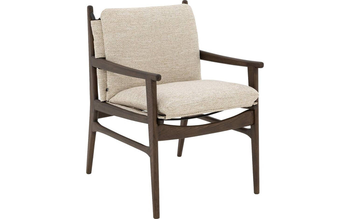 Goossens  Eetkamerstoel Alison -  Textiel met armleuning