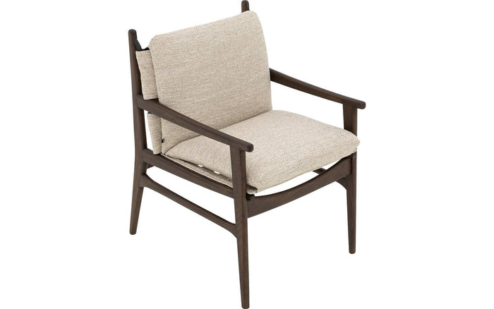 Goossens  Eetkamerstoel Alison -  Textiel met armleuning