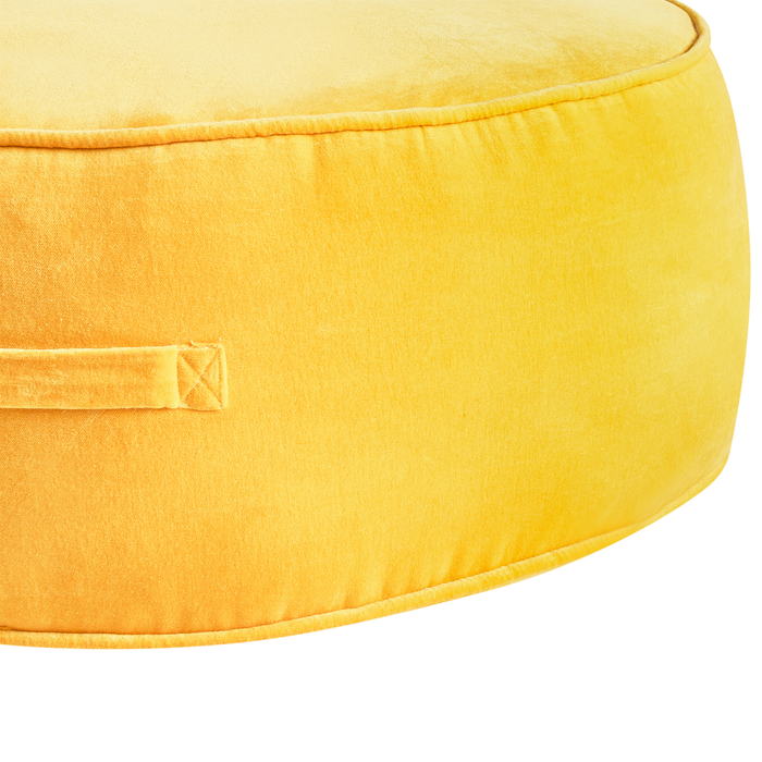 Beliani - YULLE - Poef - Geel - Fluweel