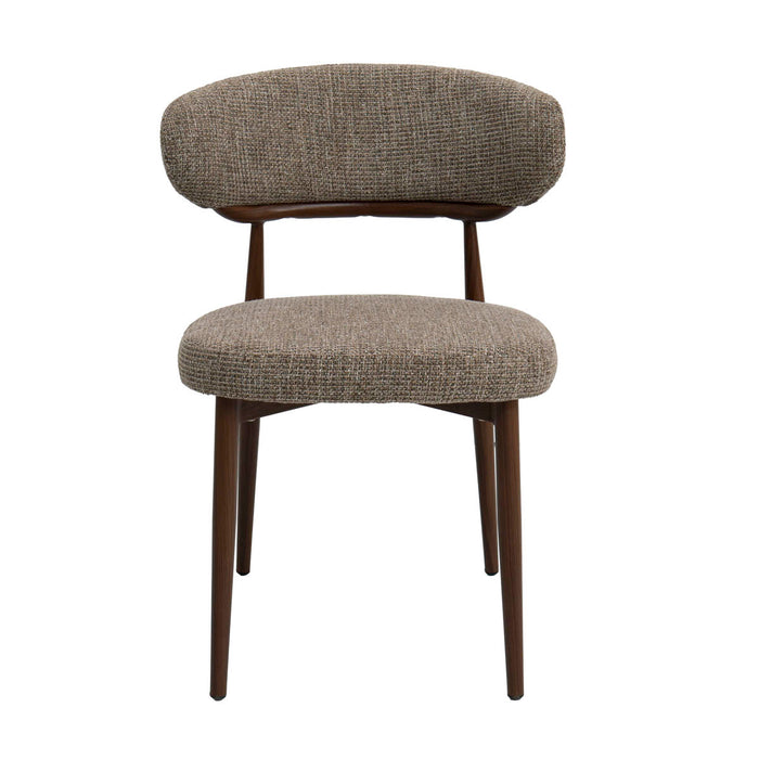 DÉJA Living - Eetkamerstoel Taupe|Walnoot - Milan - Set van 2