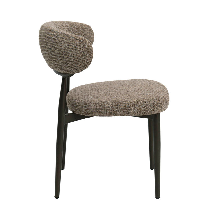 DÉJA Living - Eetkamerstoel Taupe|Walnoot - Milan - Set van 2