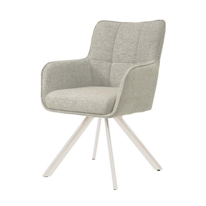 Livingfurn - Eetkamerstoel Zand|Wit - Tori - Set van 2