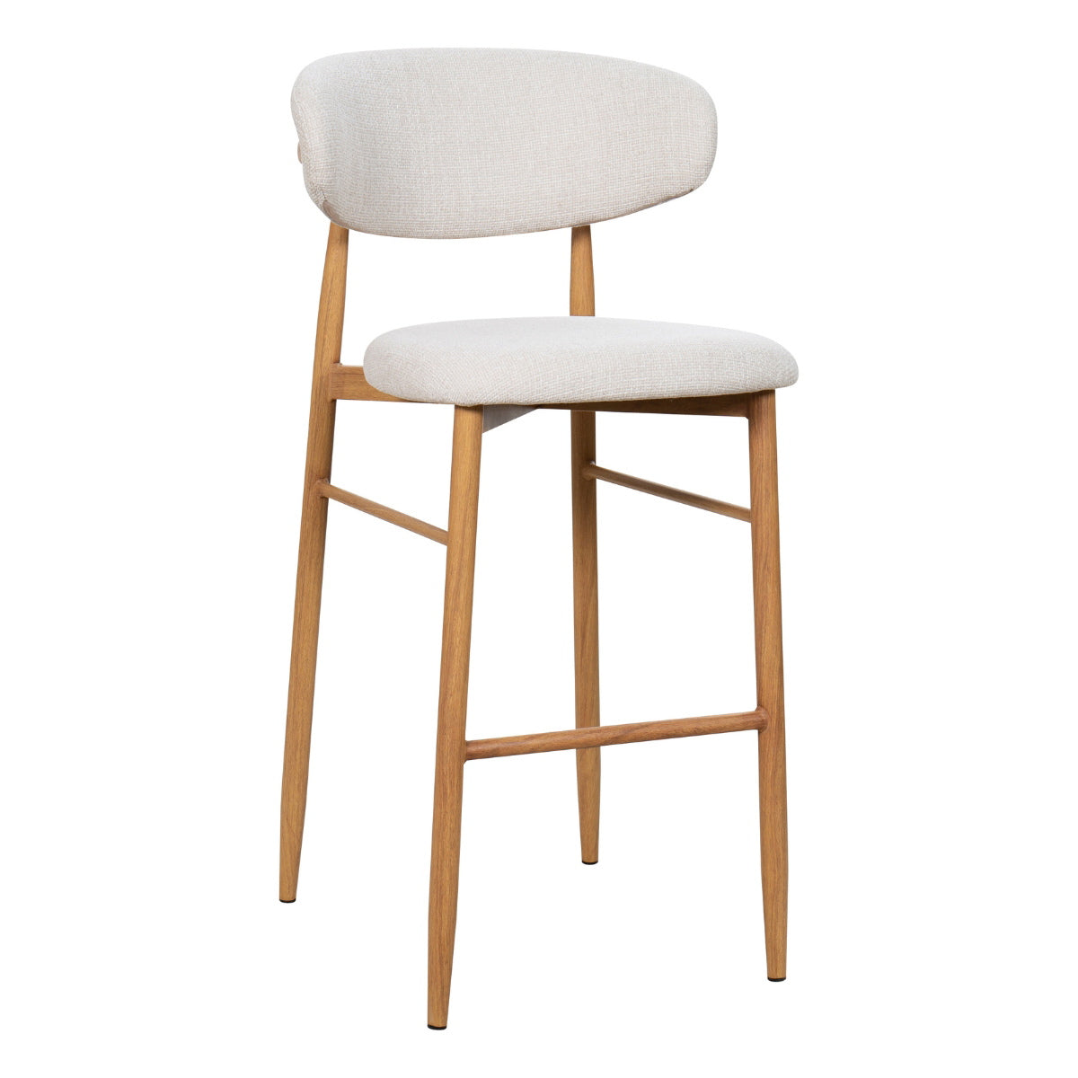 Giga Meubel - Barkruk Alexia Beige|Naturel  - Set van 2