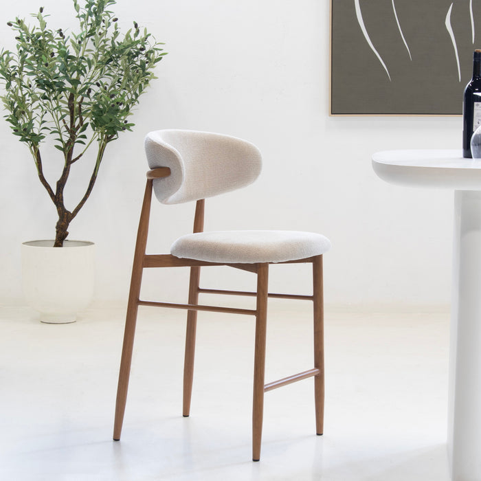 Giga Meubel - Barkruk Alexia Beige|Naturel  - Set van 2