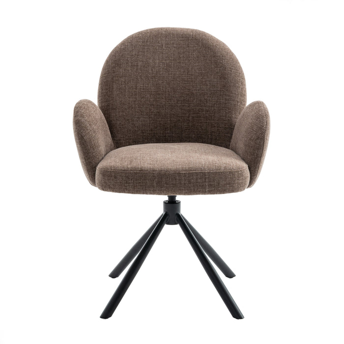 Eetkamerstoel Moon - Bruin - Textiel - 64x88x63cm (BxHxD)