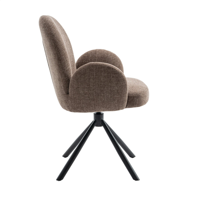 Eetkamerstoel Moon - Bruin - Textiel - 64x88x63cm (BxHxD)