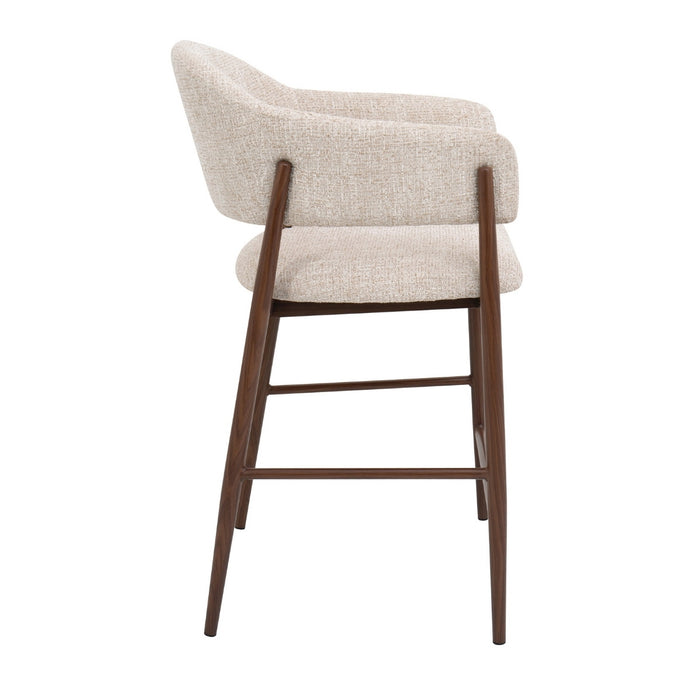 DÉJA Living - Barstoel Beige|Walnoot - Dénia - Set van 2